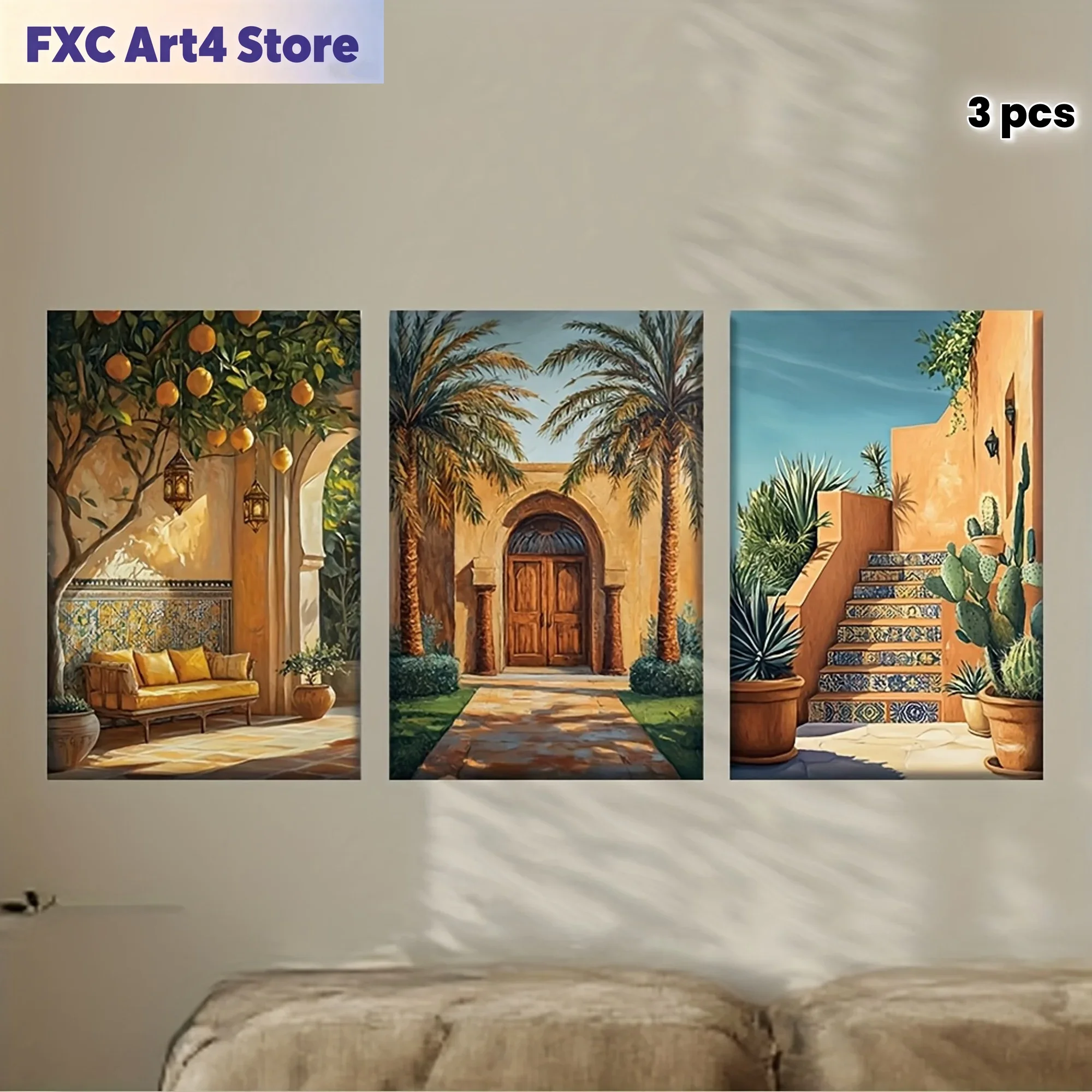 Abstract Canvas Set - Bezramowe [JIT] 3 szt./zestaw, Obraz na