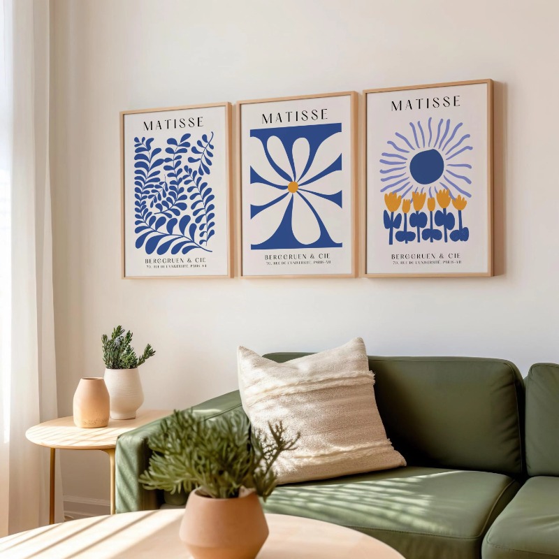 Abstract Canvas Set - Zestaw 3 drzewcówek w stylu Matisse