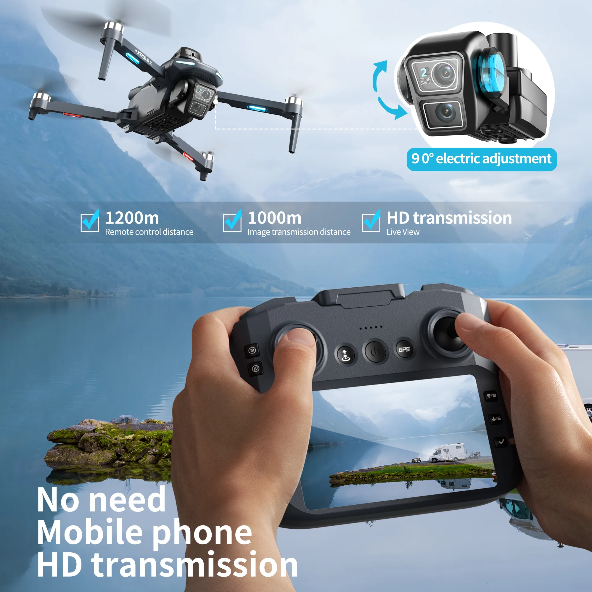 Oryginalny dron XT606 MAX GPS  – Interior Design Game recenzja i cena