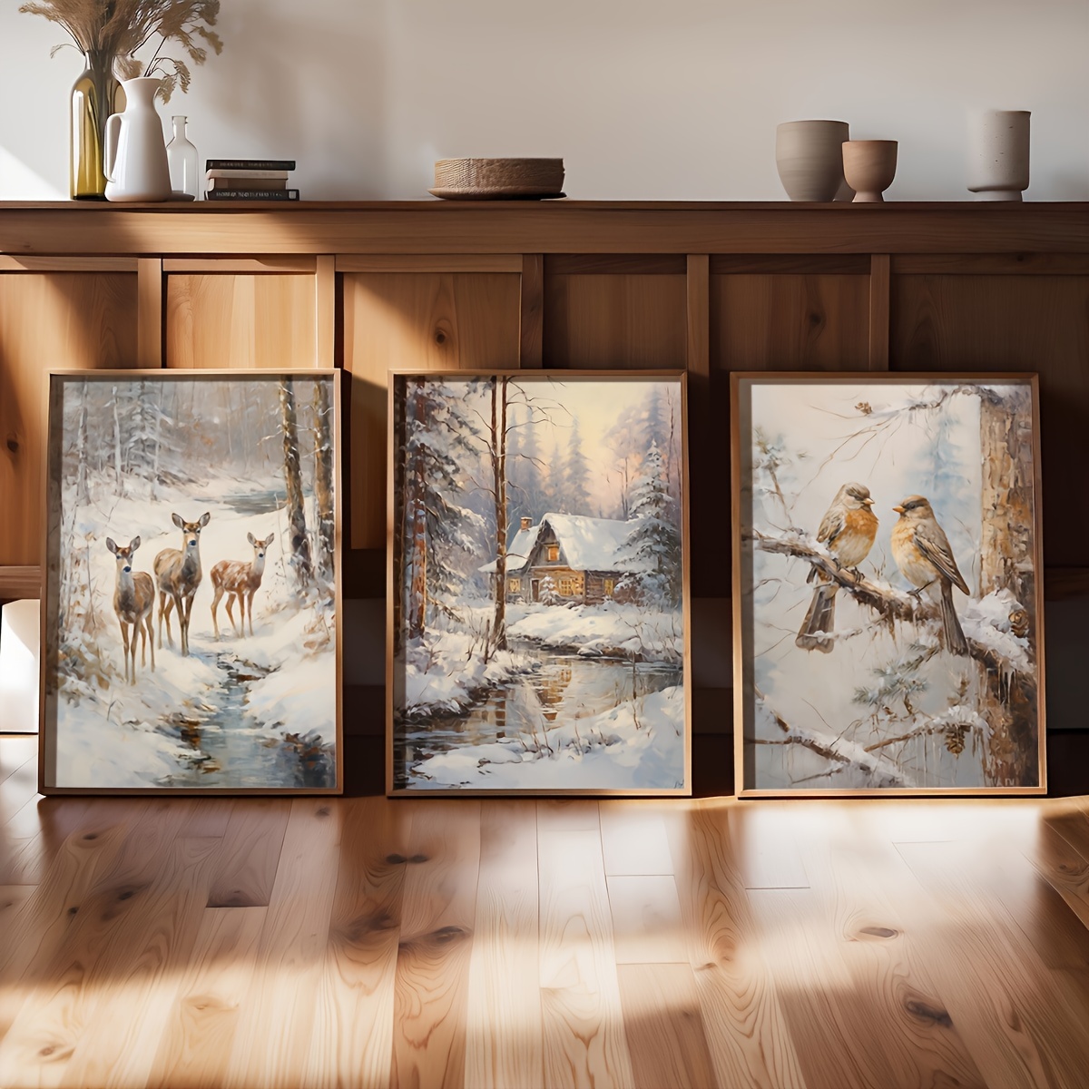 3 szt. bezramowe obrazy na płó – Abstract Canvas Set recenzja i cena